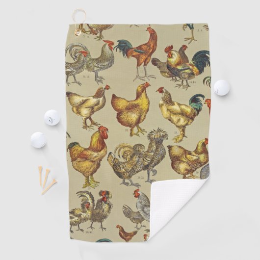 Serviette De Golf Rooster Poulet de la ferme Pays Animal (En situation)