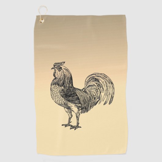 Serviette De Golf Rooster rustique (Devant)
