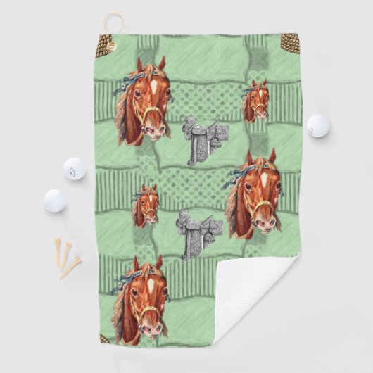 Serviette de golf Rope Horse Green (En situation)
