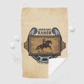 Serviette De Golf Roping Cowboy AJOUTER LE NOM Western Family Horse (En situation)