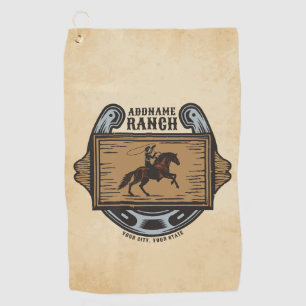 Serviette De Golf Roping Cowboy AJOUTER LE NOM Western Family Horse