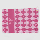 Serviette De Golf Rose Argyle Plaid Monogramme Initiales  (Horizontal)