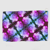 Serviette De Golf Rose blanche avec Raindrops Art Floral Abstrait (Horizontal)
