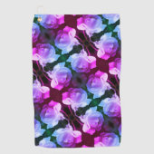 Serviette De Golf Rose blanche avec Raindrops Art Floral Abstrait (Devant)