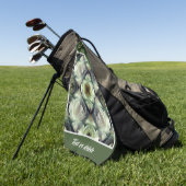 Serviette De Golf Rose blanche Floral Abstrait Art personnalisé (Vert)