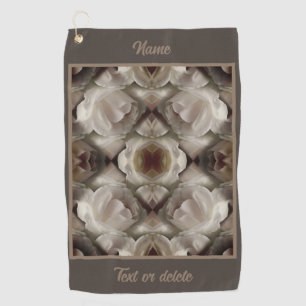 Serviette De Golf Rose blanche Floral Abstrait Personnalisé