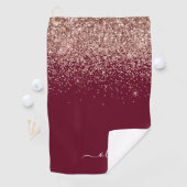 Serviette De Golf Rose Bourgogne Gold Blush Pink Parties scintillant (En situation)
