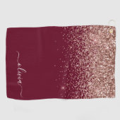Serviette De Golf Rose Bourgogne Gold Blush Pink Parties scintillant (Horizontal)