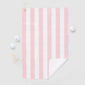Serviette de golf rose et blanche rayée (En situation)