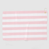 Serviette de golf rose et blanche rayée (Horizontal)