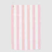 Serviette de golf rose et blanche rayée (Devant)