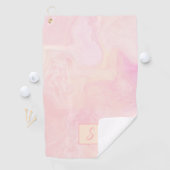 Serviette De Golf Rose et Champagne (En situation)