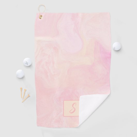 Serviette De Golf Rose et Champagne (En situation)