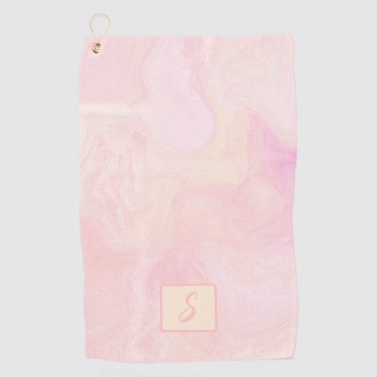 Serviette De Golf Rose et Champagne (Devant)