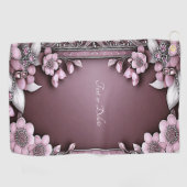 Serviette de golf rose Floral (Horizontal)