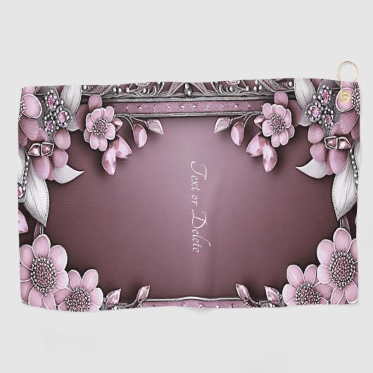 Serviette de golf rose Floral (Horizontal)