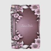 Serviette de golf rose Floral (Devant)