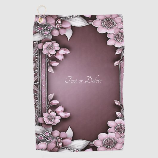 Serviette de golf rose Floral (Devant)