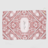 Serviette de golf rose Floral (Horizontal)