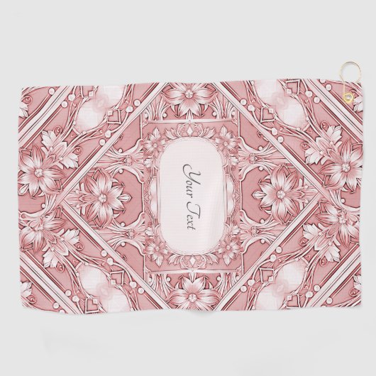 Serviette de golf rose Floral (Horizontal)