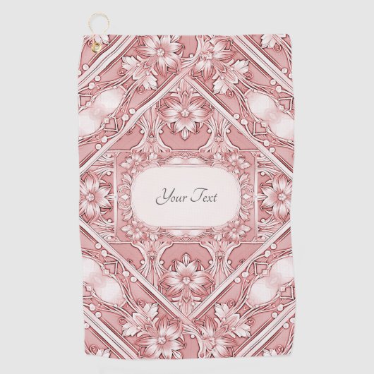 Serviette de golf rose Floral (Devant)