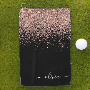 Serviette De Golf Rose Gold Blush Pink Parties scintillant Girl Mono
