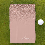 Serviette De Golf Rose Gold Blush Pink Parties scintillant Girl Mono<br><div class="desc">Rose Gold - Blush Pink Sparkle Parties scintillant brossé métal Monogramme Nom Golf Towel. Cela rend le cadeau parfait pour 16 ans,  mariage,  douche nuptiale,  anniversaire,  baby shower ou bachelorette pour quelqu'un qui aime le luxe glam et les styles chic.</div>