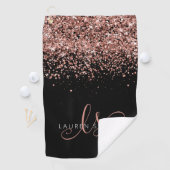 Serviette De Golf Rose Gold Blush Pink Parties scintillant Glam Nom  (En situation)
