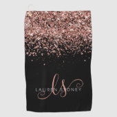 Serviette De Golf Rose Gold Blush Pink Parties scintillant Glam Nom  (Devant)