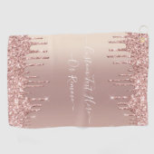 Serviette de golf rose Gold Parties scintillant av (Horizontal)