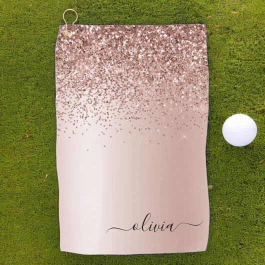 Serviette De Golf Rose Gold - Parties scintillant rose pâle Nom du m