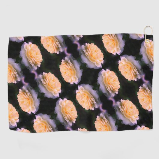 Serviette De Golf Rose jaune pâle dans Motif en fleurs (Horizontal)