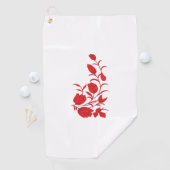 Serviette De Golf Rose Madder, design floral Thunderbird (En situation)