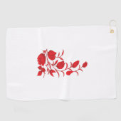 Serviette De Golf Rose Madder, design floral Thunderbird (Horizontal)