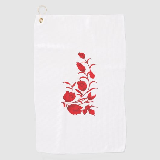 Serviette De Golf Rose Madder, design floral Thunderbird (Devant)