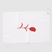 Serviette De Golf Rose Madder, Rouge lave, design floral (Horizontal)