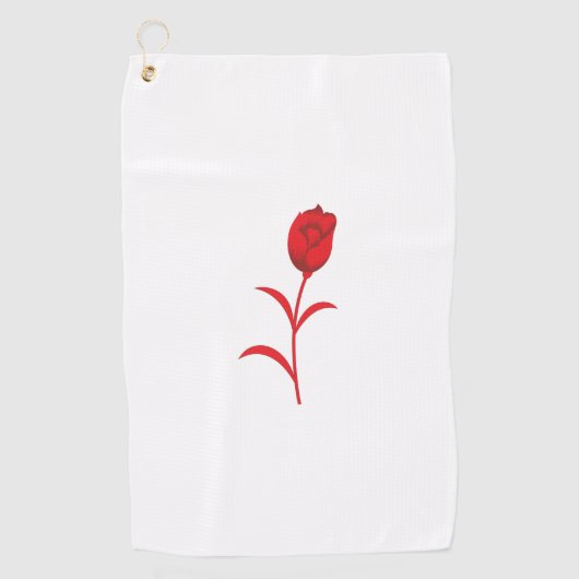 Serviette De Golf Rose Madder, Rouge lave, design floral (Devant)
