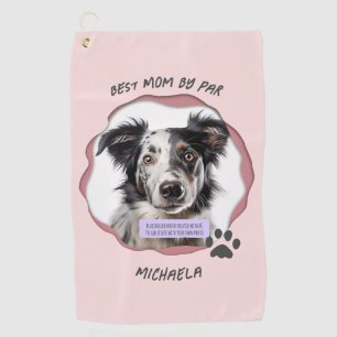Serviette De Golf Rose Moderne Photo Chien Meilleure Maman