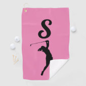 SERVIETTE DE GOLF ROSE MONOGRAM TOWEL DE GOLF POUR ELLE (En situation)