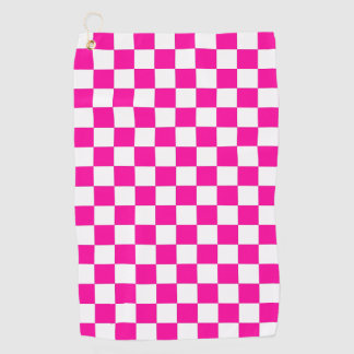 Serviette De Golf Rose néon et blanc à carreaux