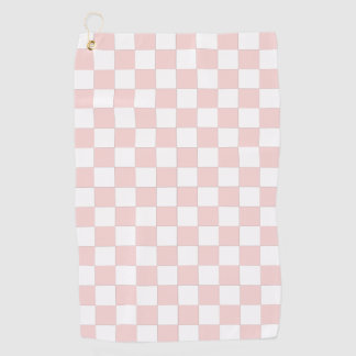 Serviette De Golf Rose Pâle et Blanc à Carreaux