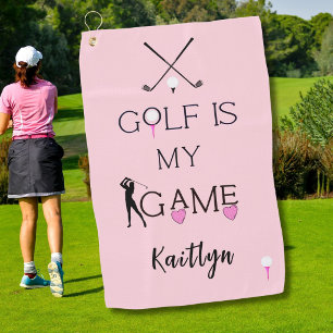 Serviette De Golf Rose personnalisé Golf moderne est mon jeu Personn