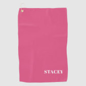Serviette de golf rose personnalisée (Devant)