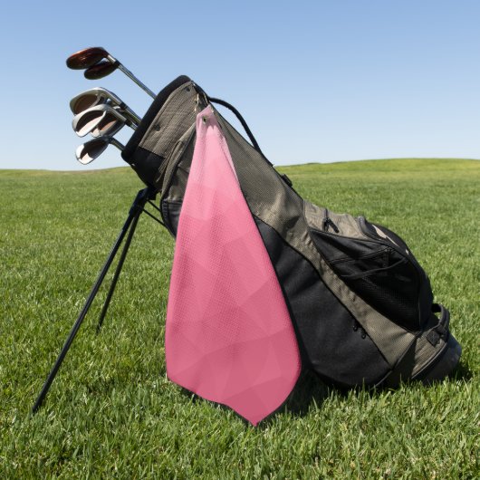 Serviette De Golf Rose pink gradient geometric mesh pattern (Vert)