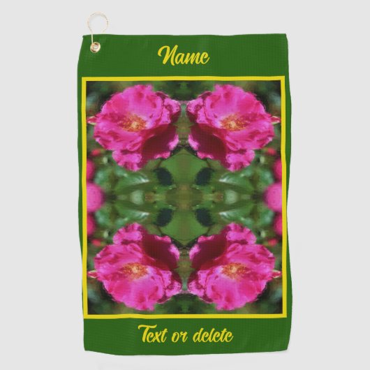 Serviette De Golf Rose rose peinture Abstraite Fleur personnalisée (Devant)