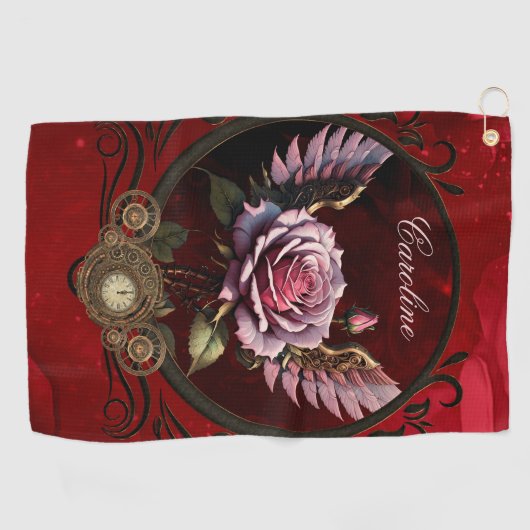 Serviette De Golf Rose Steampunk (Horizontal)