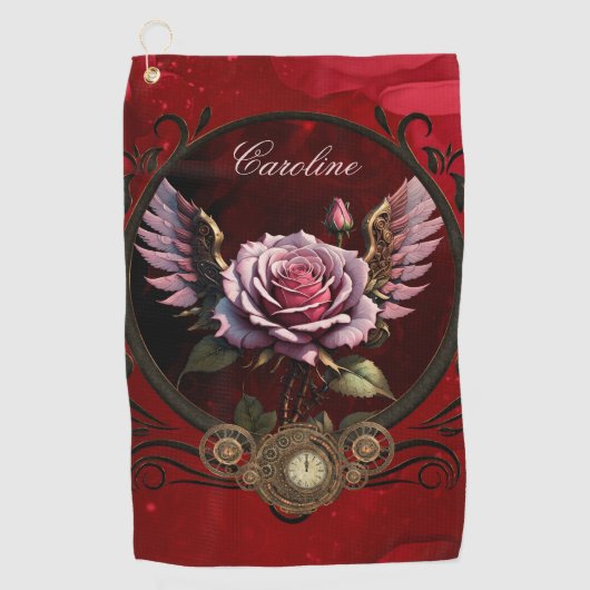 Serviette De Golf Rose Steampunk (Devant)