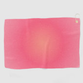 Serviette de golf rose vif avec crochet (Horizontal)