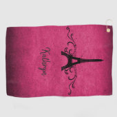 Serviette de golf rose Vintage (Horizontal)