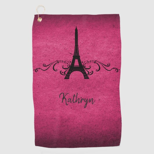 Serviette de golf rose Vintage (Devant)